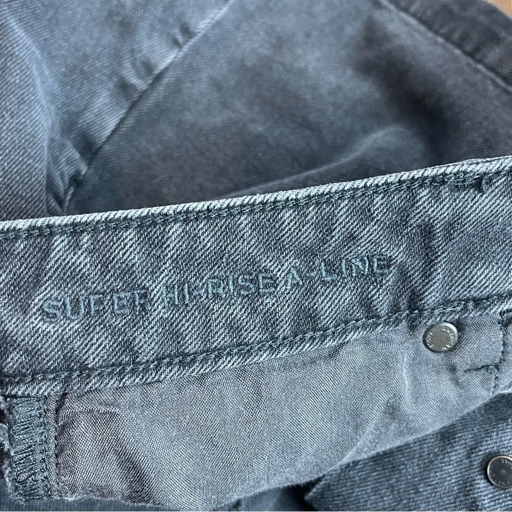 American Eagle Outfitters size 2 black jean super hi line a line mini skirt